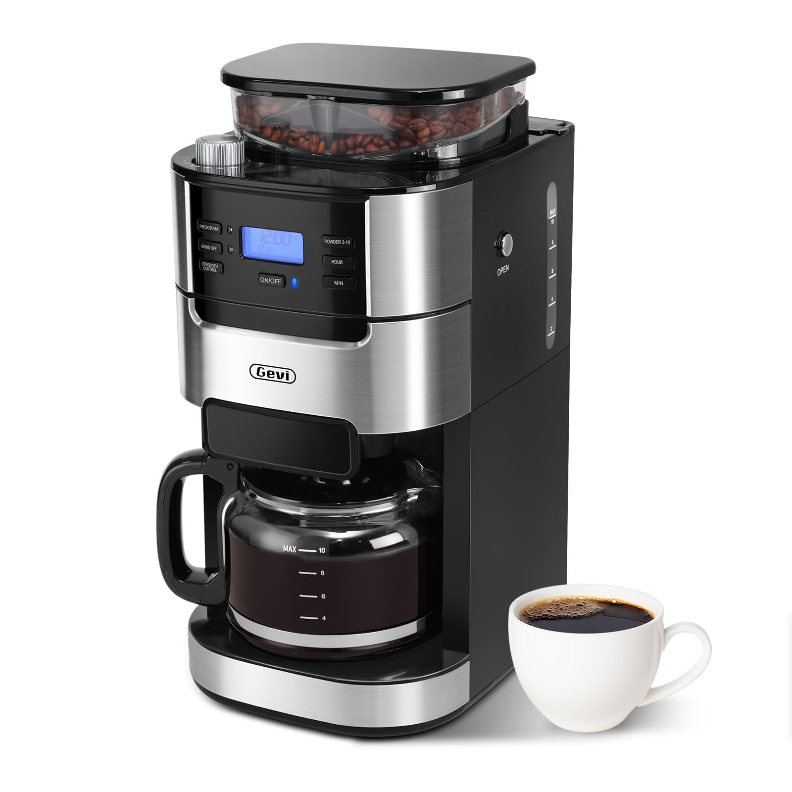 値下げ⭐︎半額以下⭐︎Gevi 10-Cup Drip Coffee Maker GEVI | 10-Cup Coffee Maker Machine with Built-in Grinder